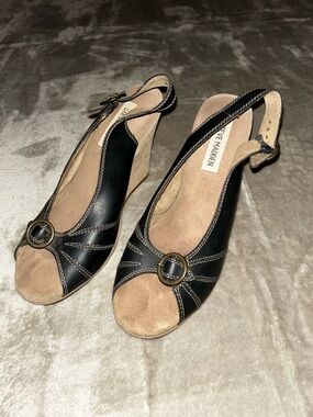 Steve Madden Peep-Toe Slingback Wedges 8